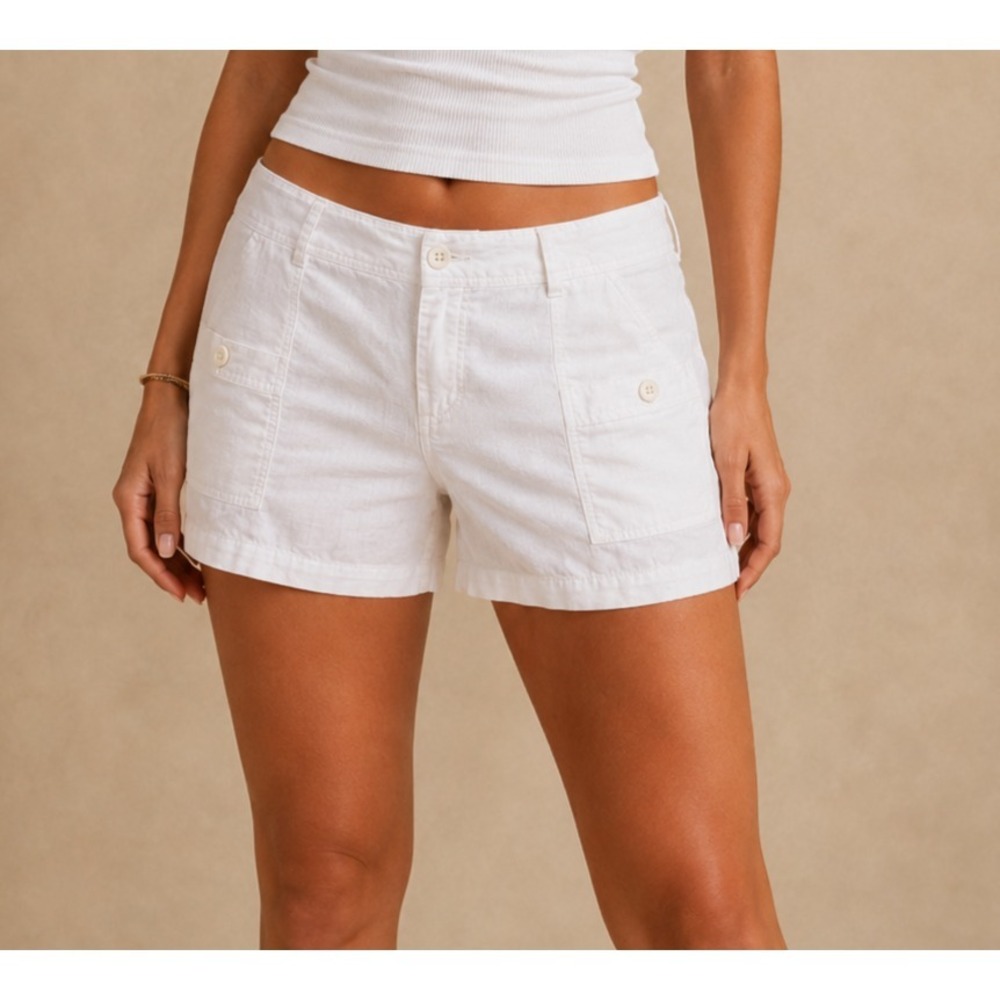 Sundance Linen Cotton Blend Cargo Shorts Size Medium Semi Sheer Lagonlook Beach
